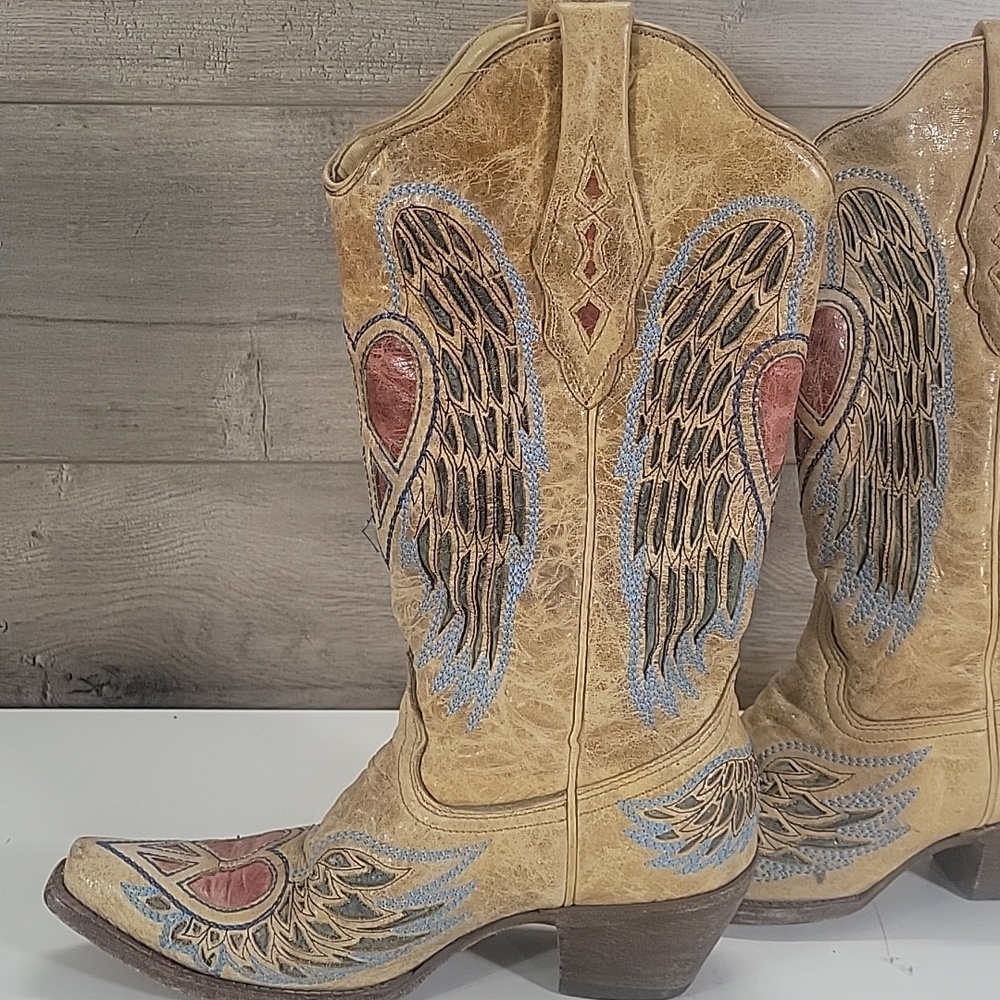 Corral Vintage Red Heart Western Boots Size 8.5 M - Picture 8 of 13